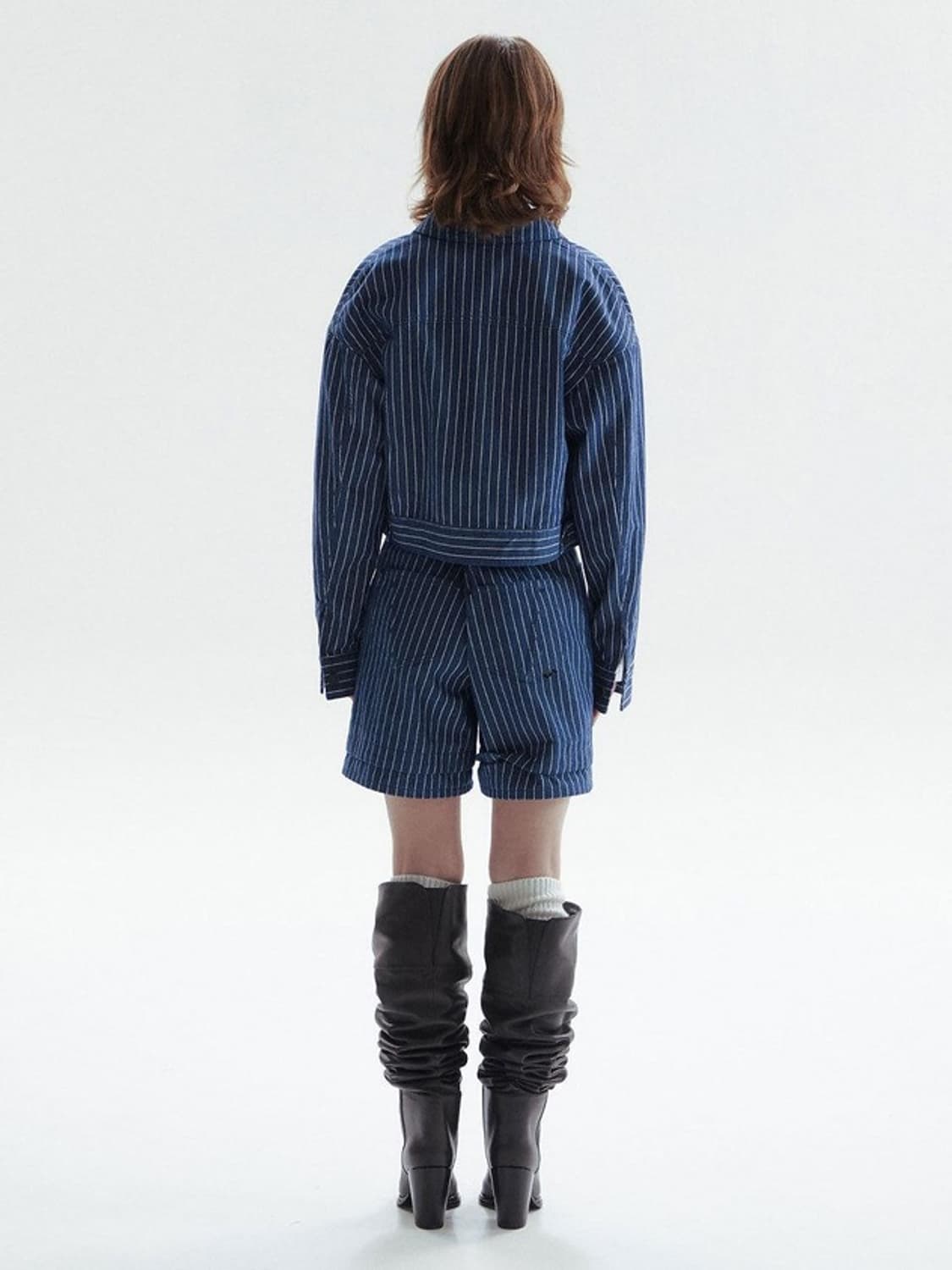 CHOWOO 프리미엄 데님쇼츠 스트라이프 팬츠 반바지 상품이미지5