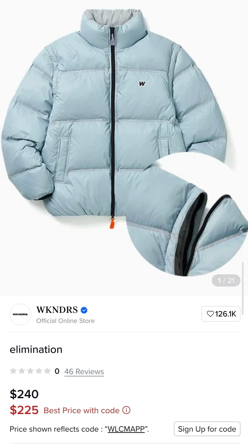 위캔더스 패딩 L 상품이미지1