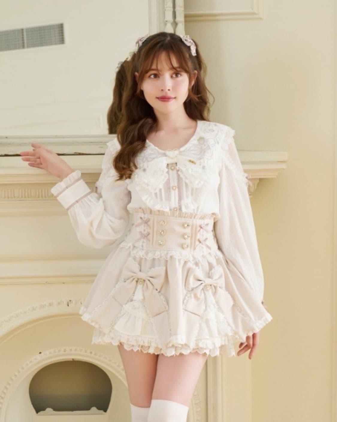 리즈리사 쥬얼리 세일러 카라 블라우스 양산형 상품이미지4