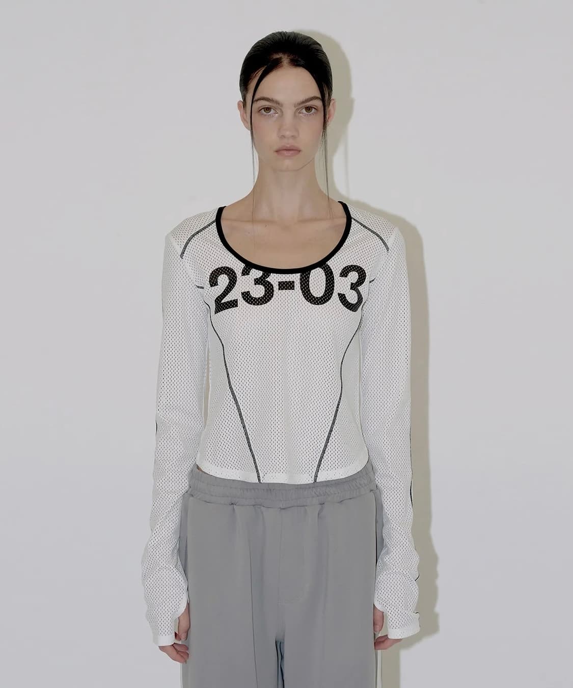 다이애그널 MESH JERSEY TEE (white)  상품이미지1