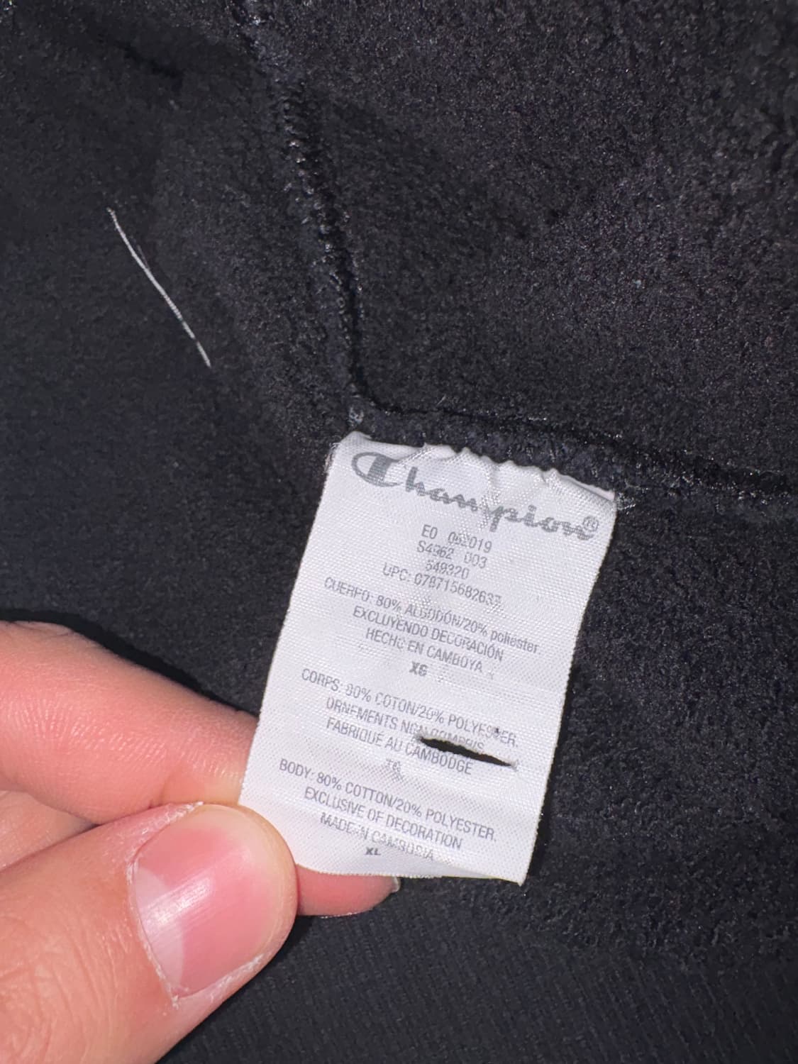 챔피온 후드티 XL 블랙 기모 상품이미지4