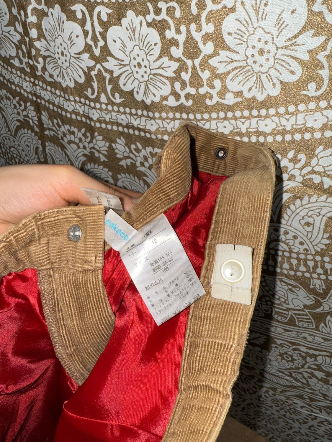 빈티지 여성 코듀로이 배색 체크 미니스커트  상품이미지6