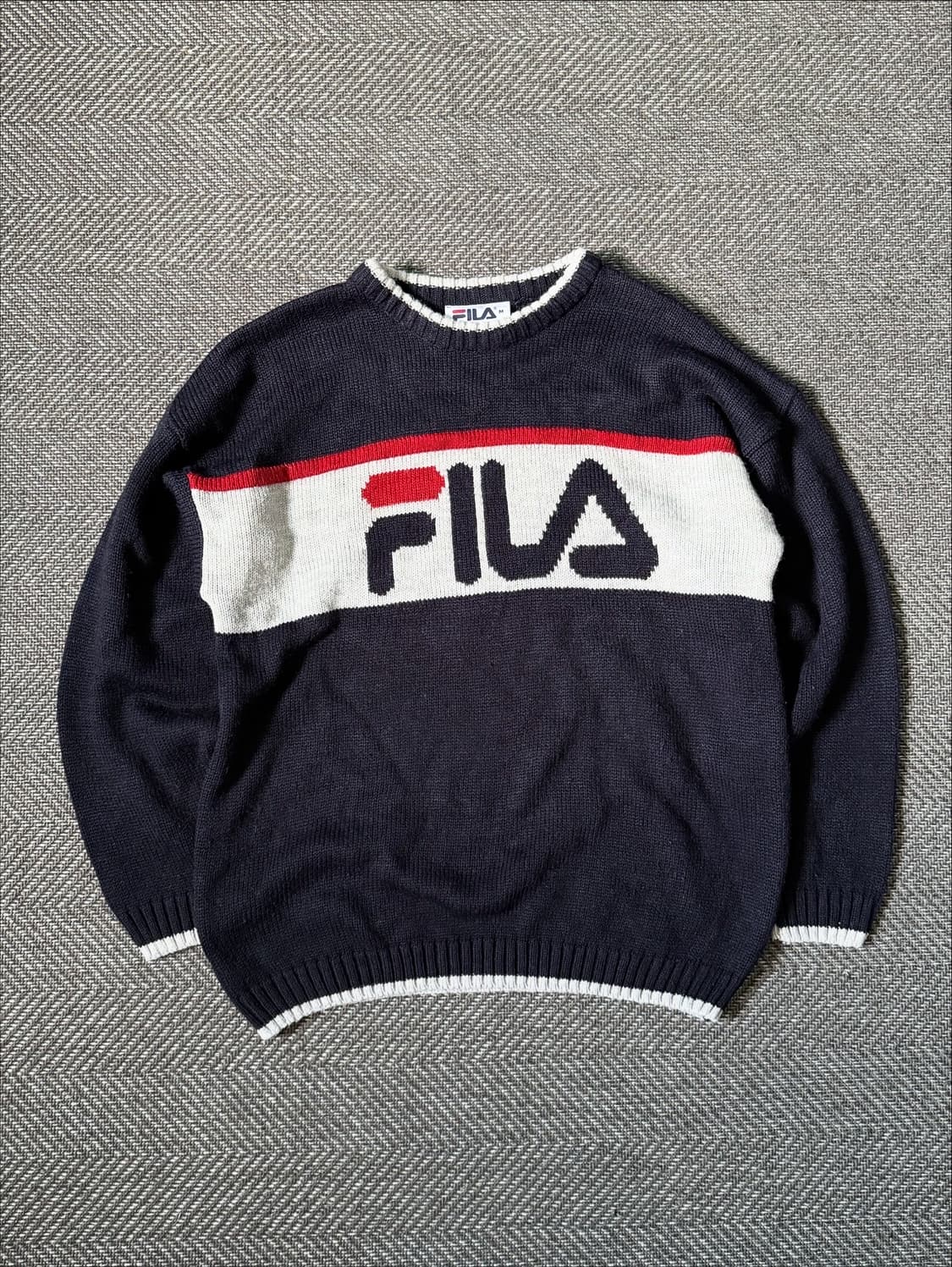 90s 영국제 FILA 휠라 아크릴 빈티지 스웨터 (105) 상품이미지1