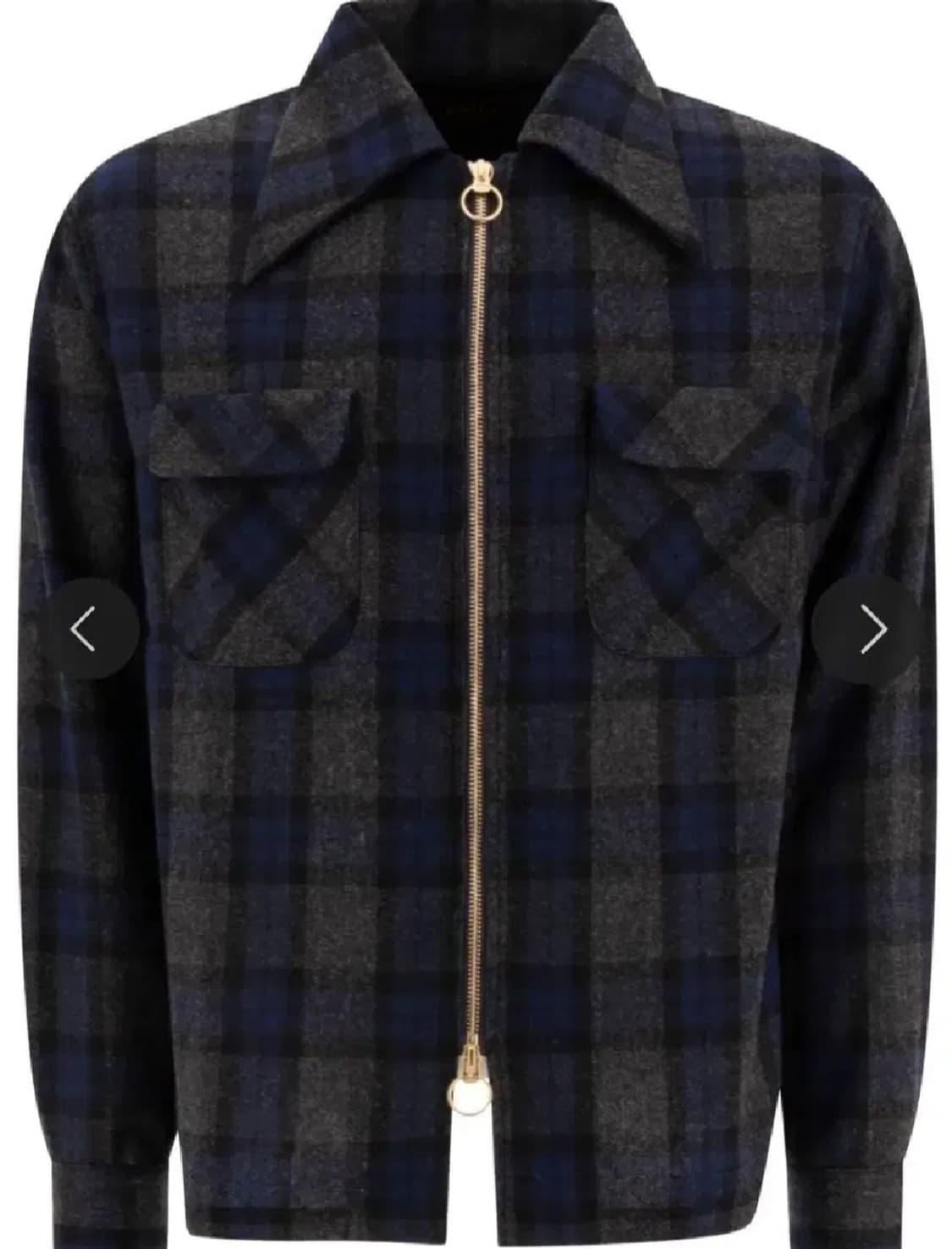 캐피탈 드리즐 오픈 콜라 체크 셔츠 네이비 상품이미지1