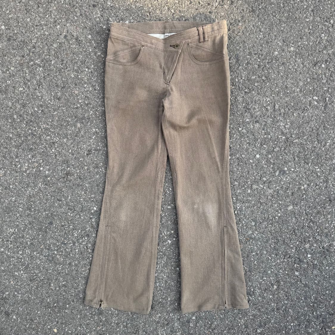 Cledevers JPN 언벨런스 집업 부츠컷 팬츠 상품이미지1