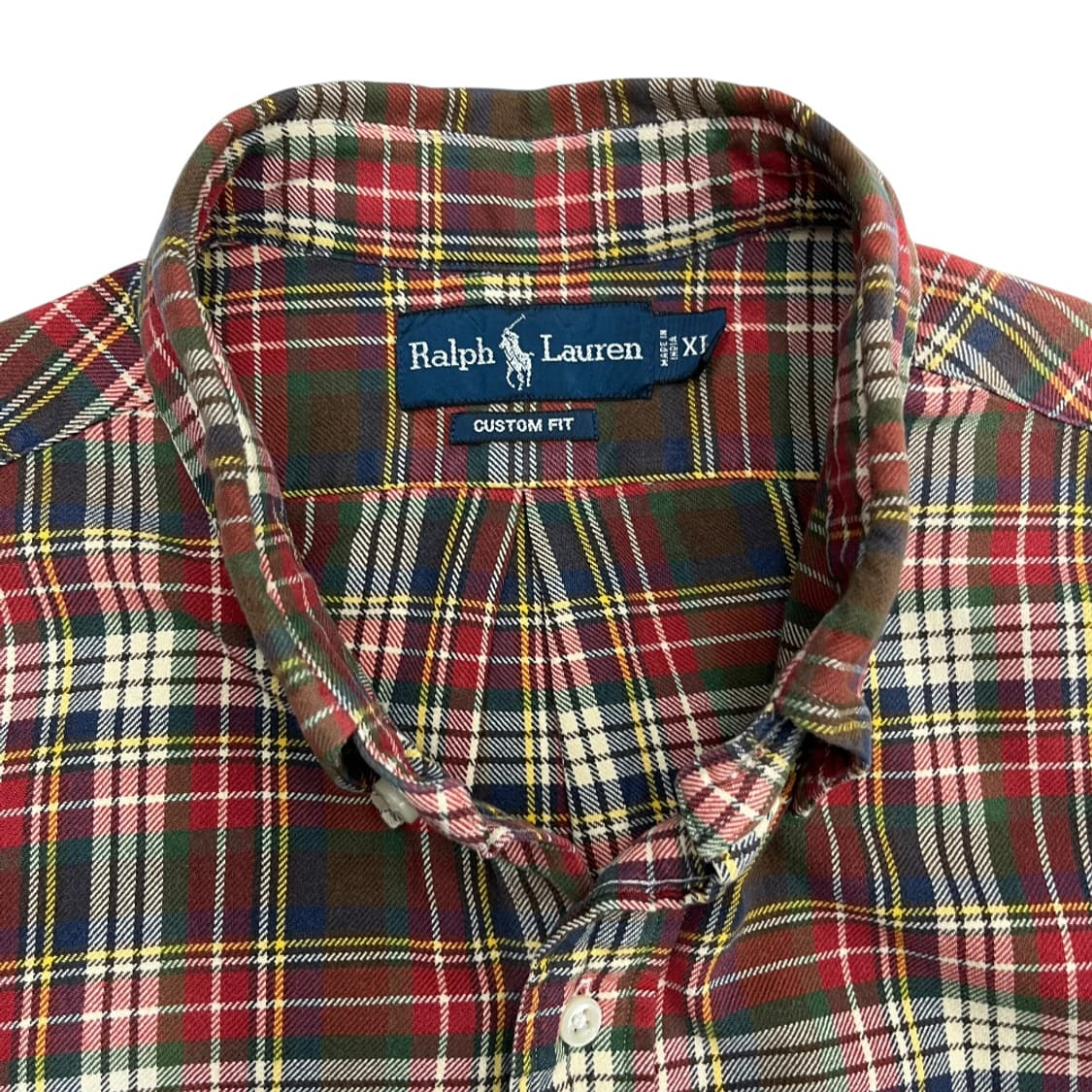 폴로 랄프로렌 그린포니 레드 타탄 체크 셔츠 XL 상품이미지5