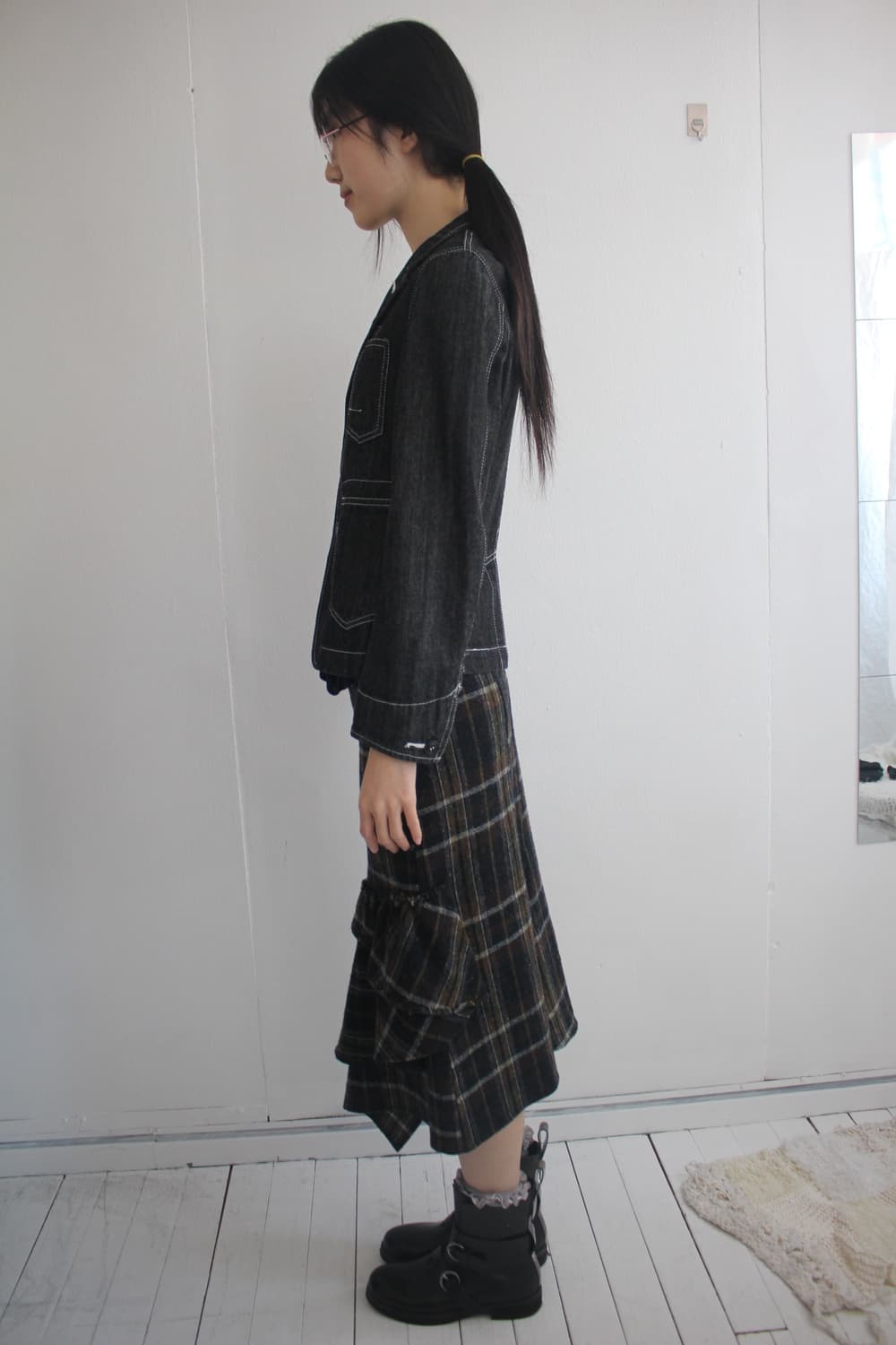 pocket check prill wool skirt 상품이미지9
