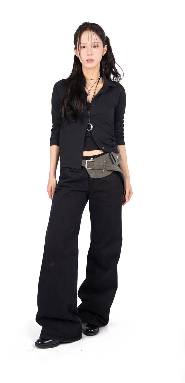 릿킴 BLACK WASHED FLARE JEANS 플레어진 L 상품이미지1