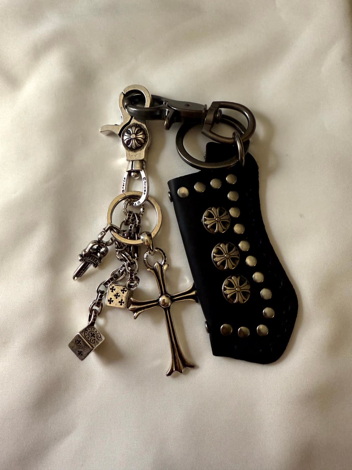 크롬 크로스 포인트 가죽 립밤 키링 카라비너 스트릿 무드 새상품 상품이미지2