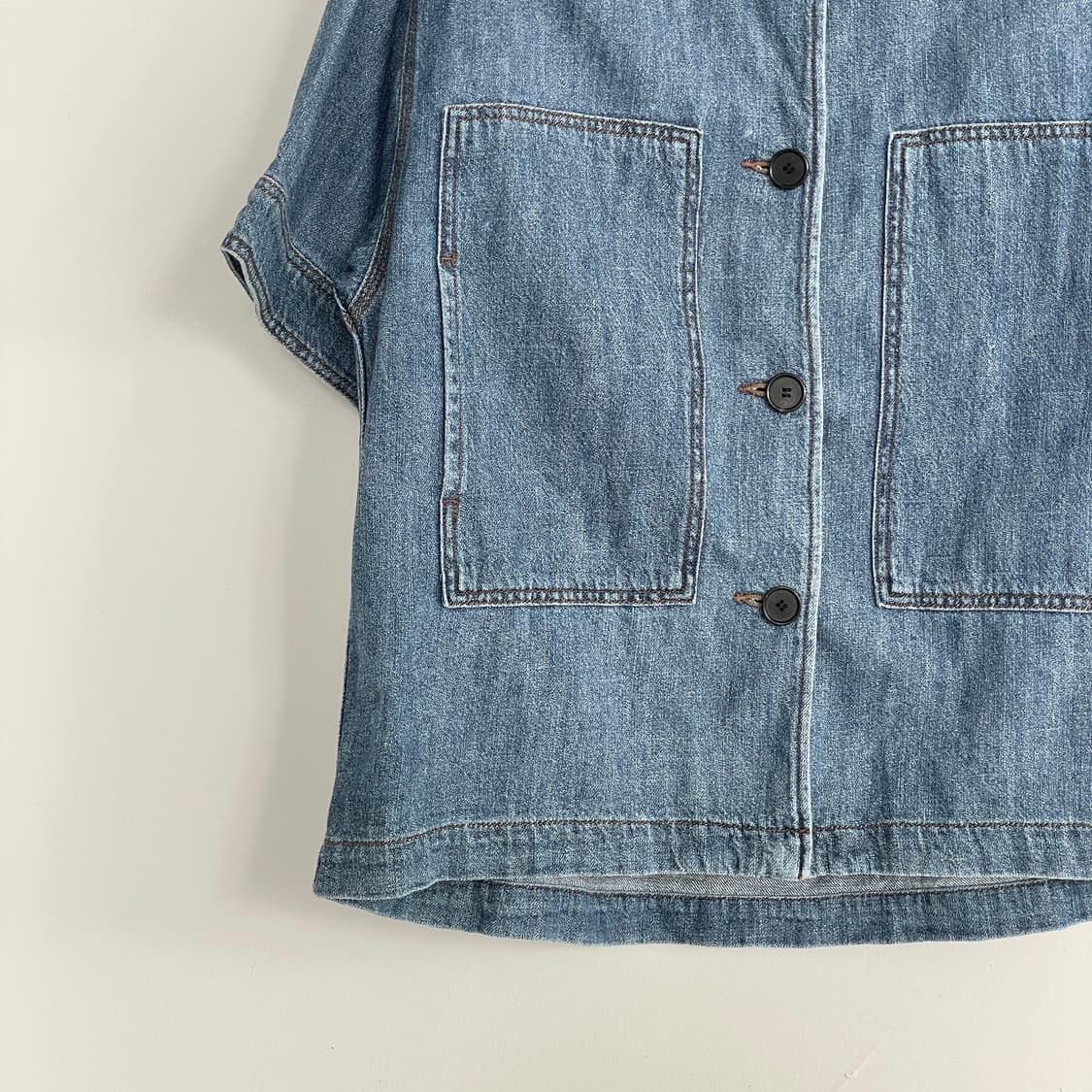 스튜디오톰보이 오버핏 데님 반팔 셔츠 상품이미지4