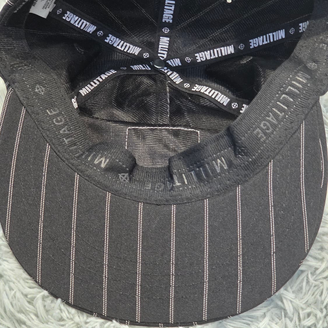 p5-4:밀리터지 스트라이프 블랙 플랫캡(57~59) 상품이미지6