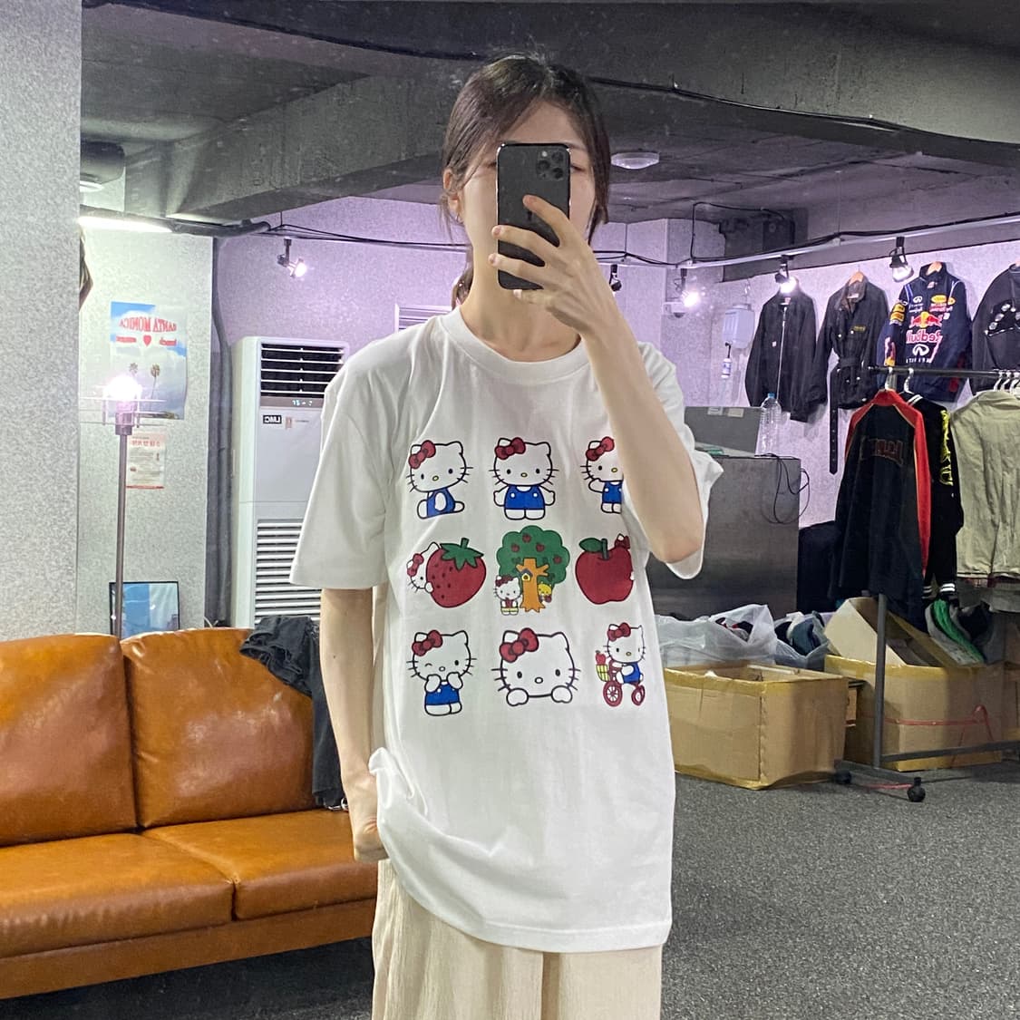 헬로키티 카툰 프린팅 반팔티 B2153 상품이미지1