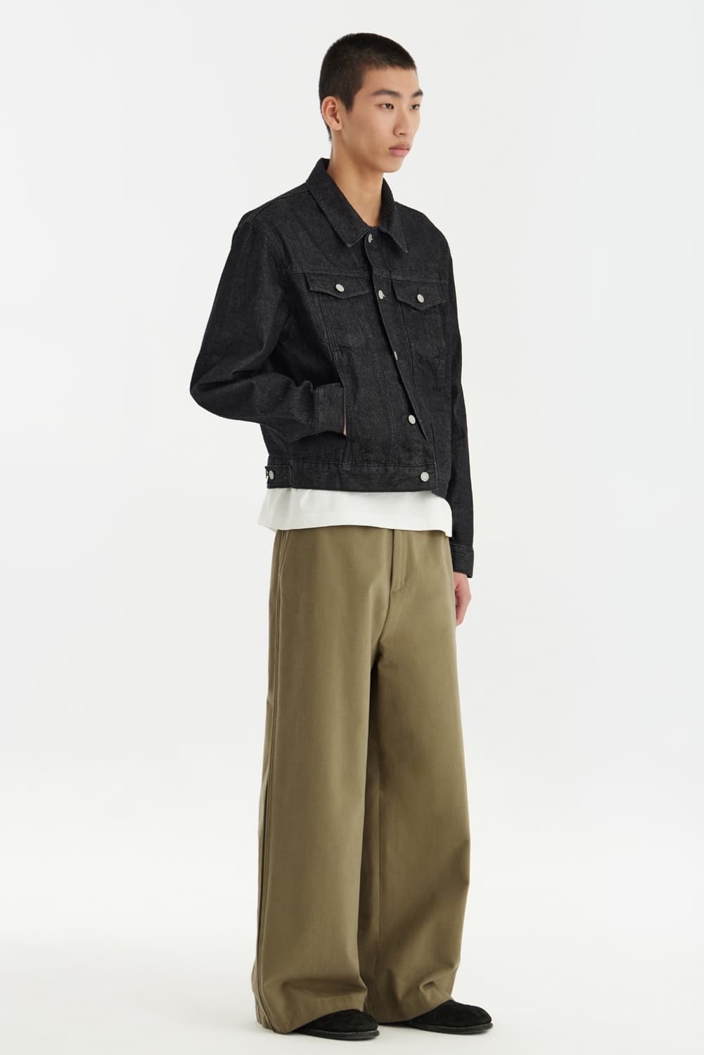 유스 데님 트러커 재킷 워시드 블랙 상품이미지1