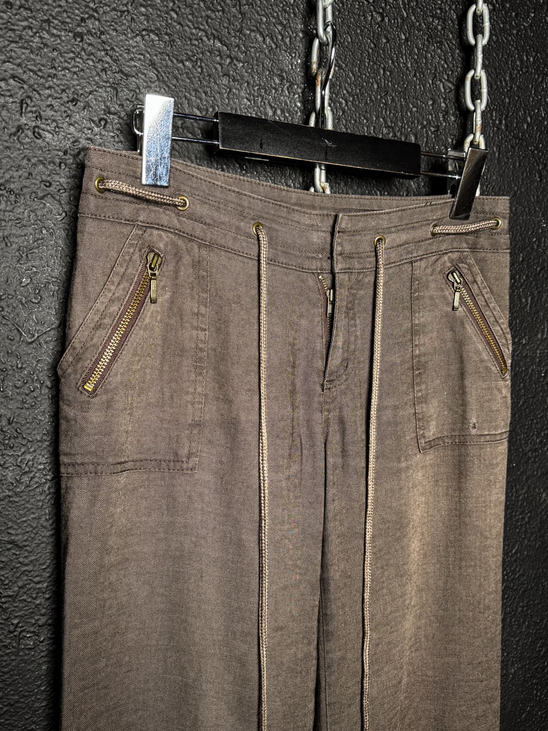 Brown Flare Linen Pants 상품이미지7