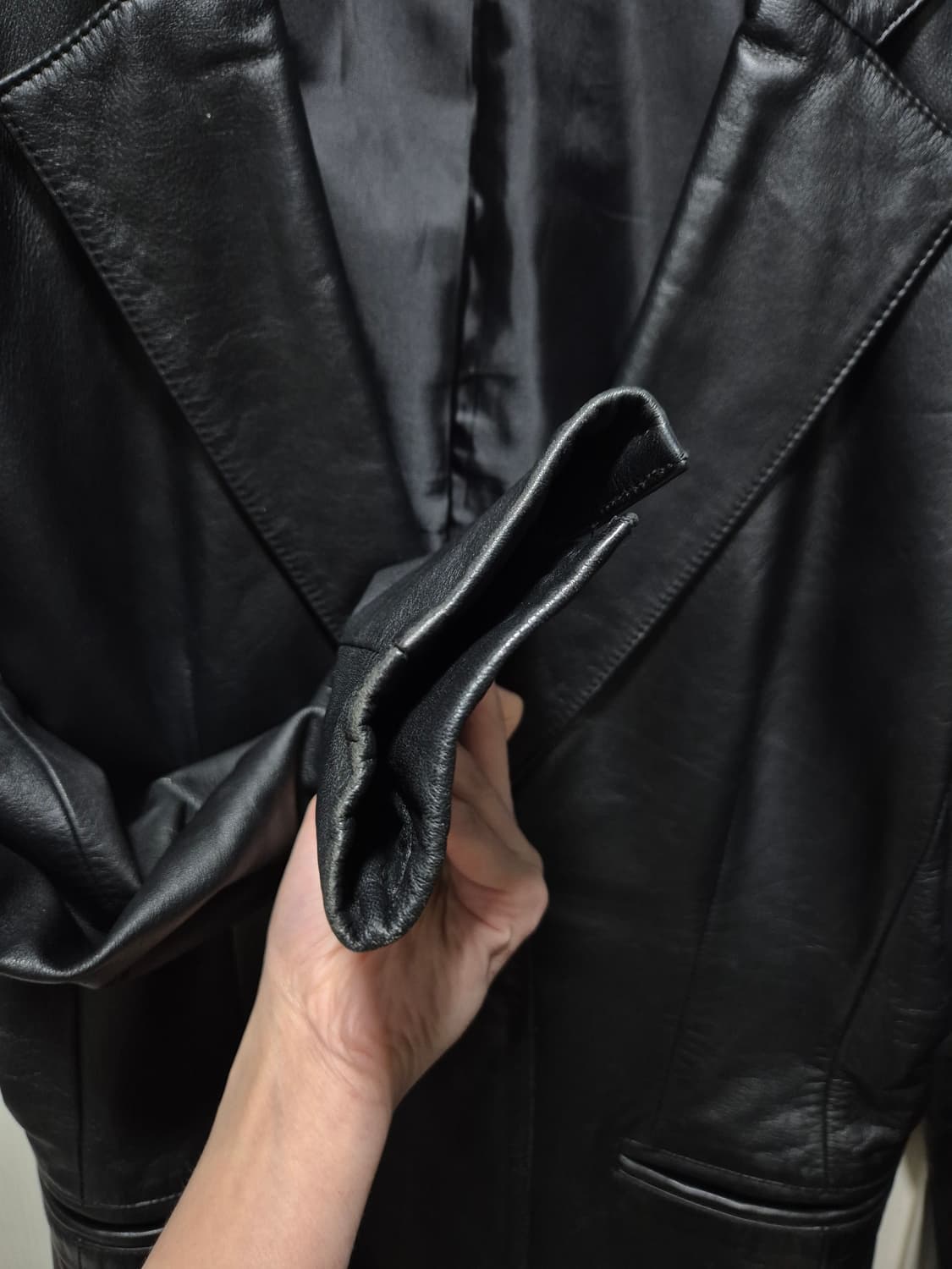 JPN 빈티지 블랙 소가죽 자켓 블레이져 상품이미지6