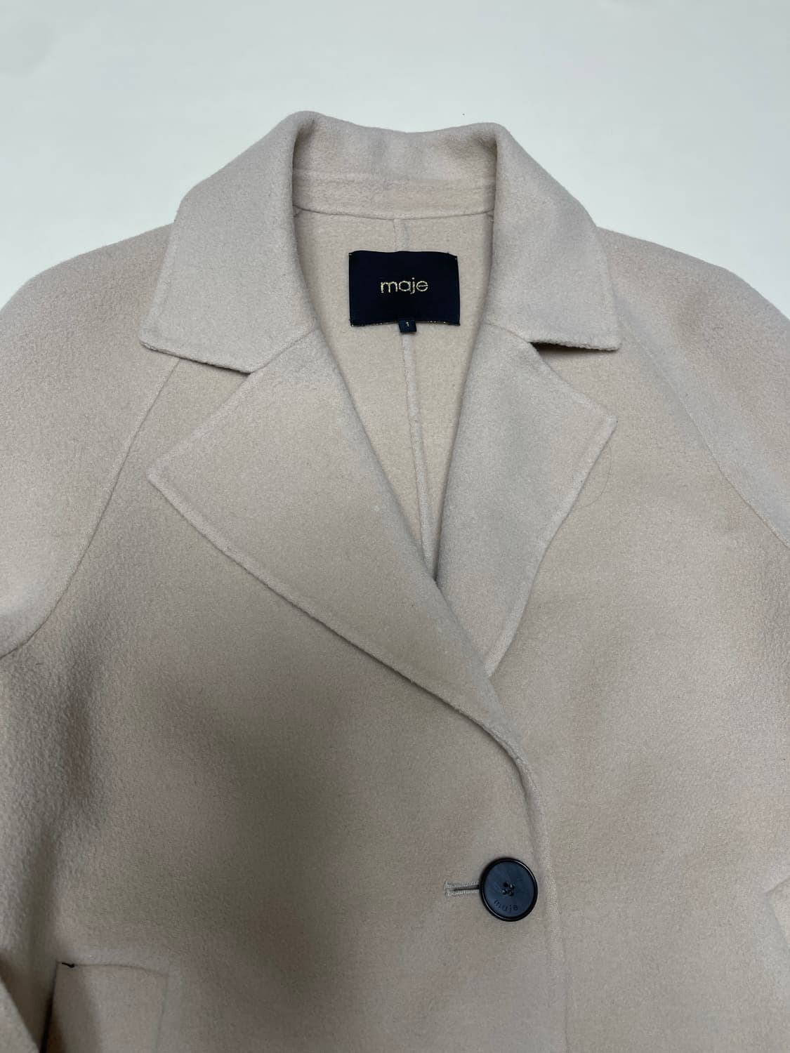 마쥬 베이지 캐시미어혼방 롱코트 상품이미지5