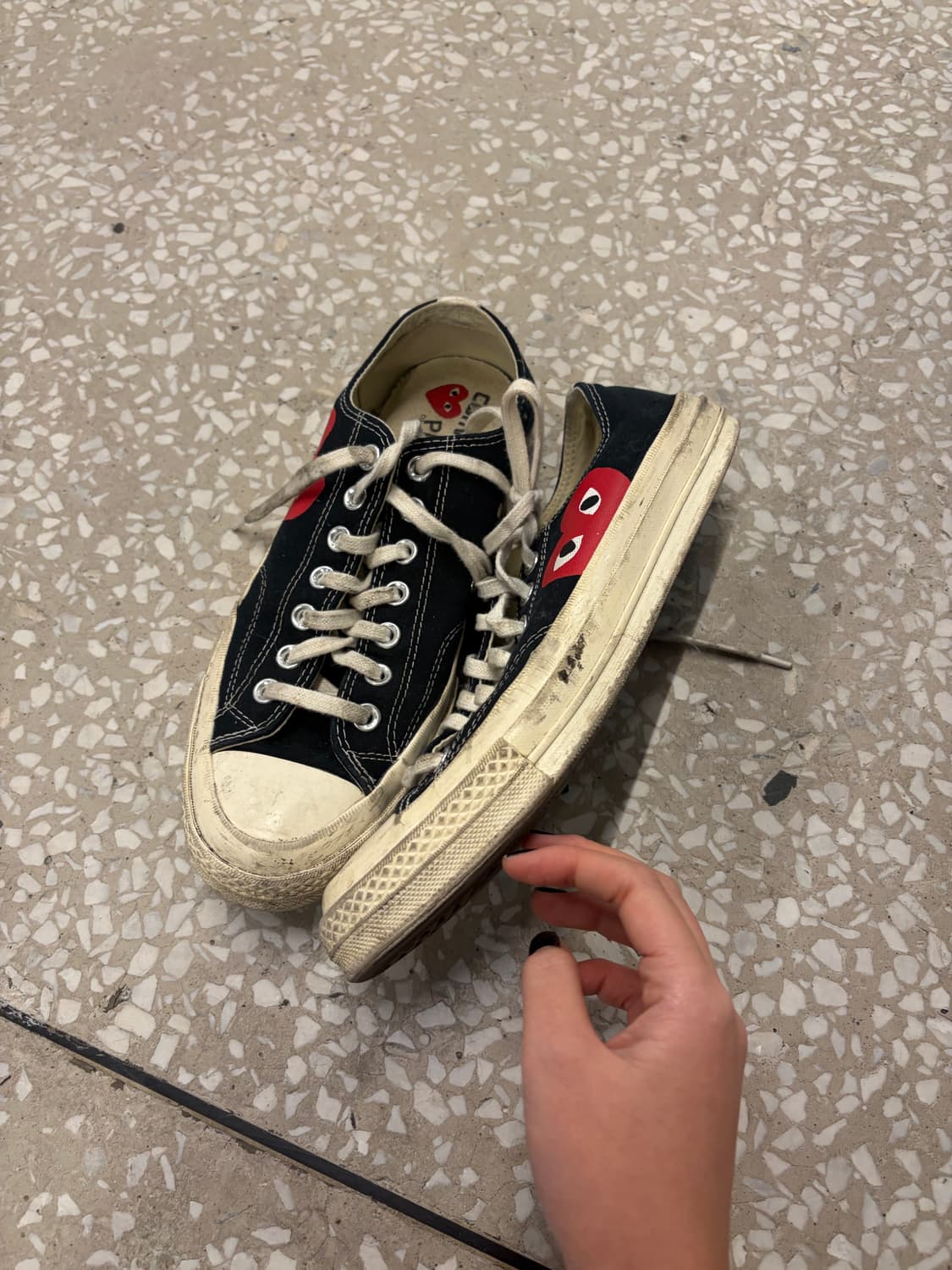 Comme des Garcons PLAY x Converse Black  상품이미지4