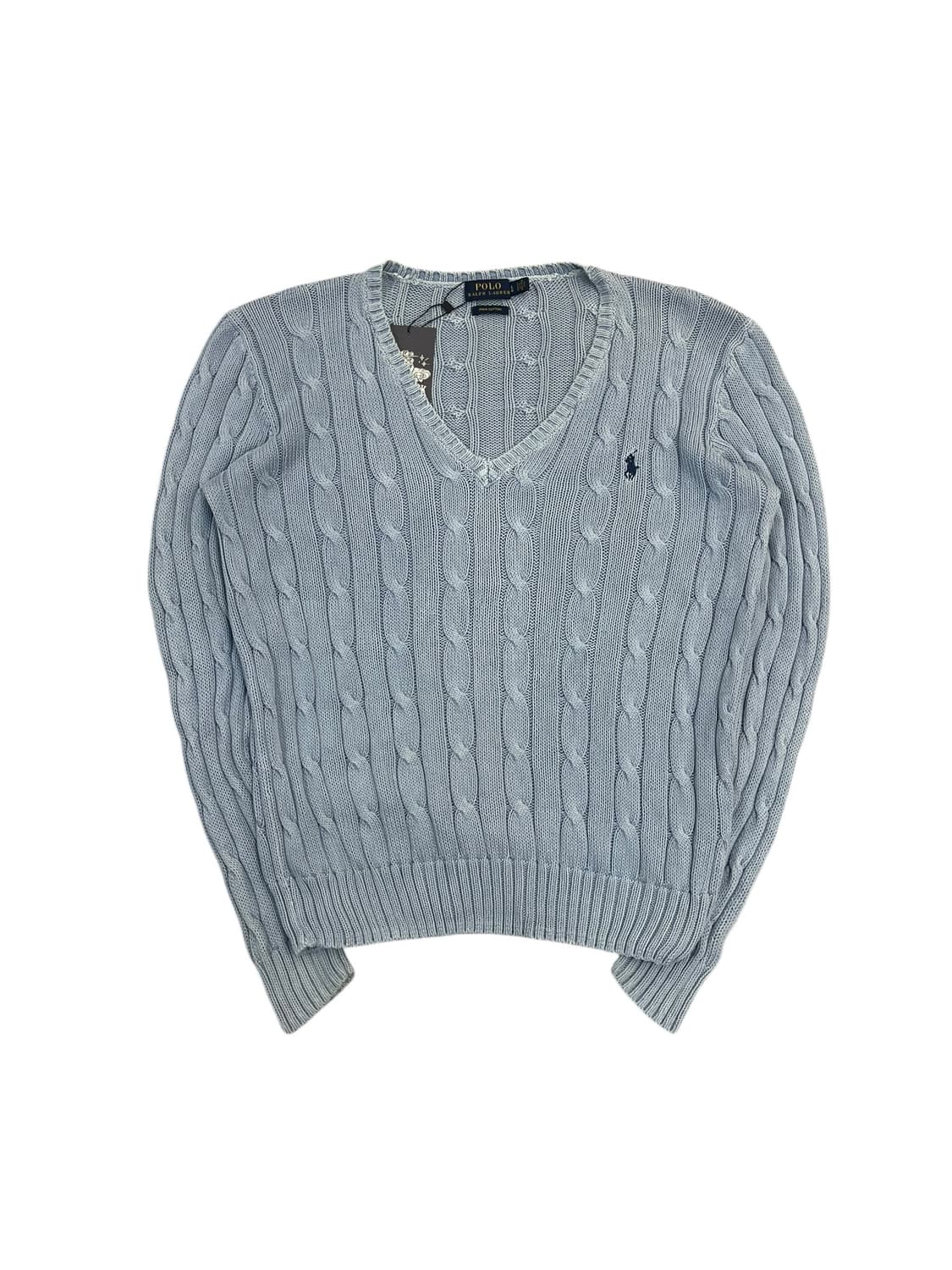 폴로 랄프로렌 브이넥 꽈배기 니트 스카이블루 L  #csz3776  상품이미지3