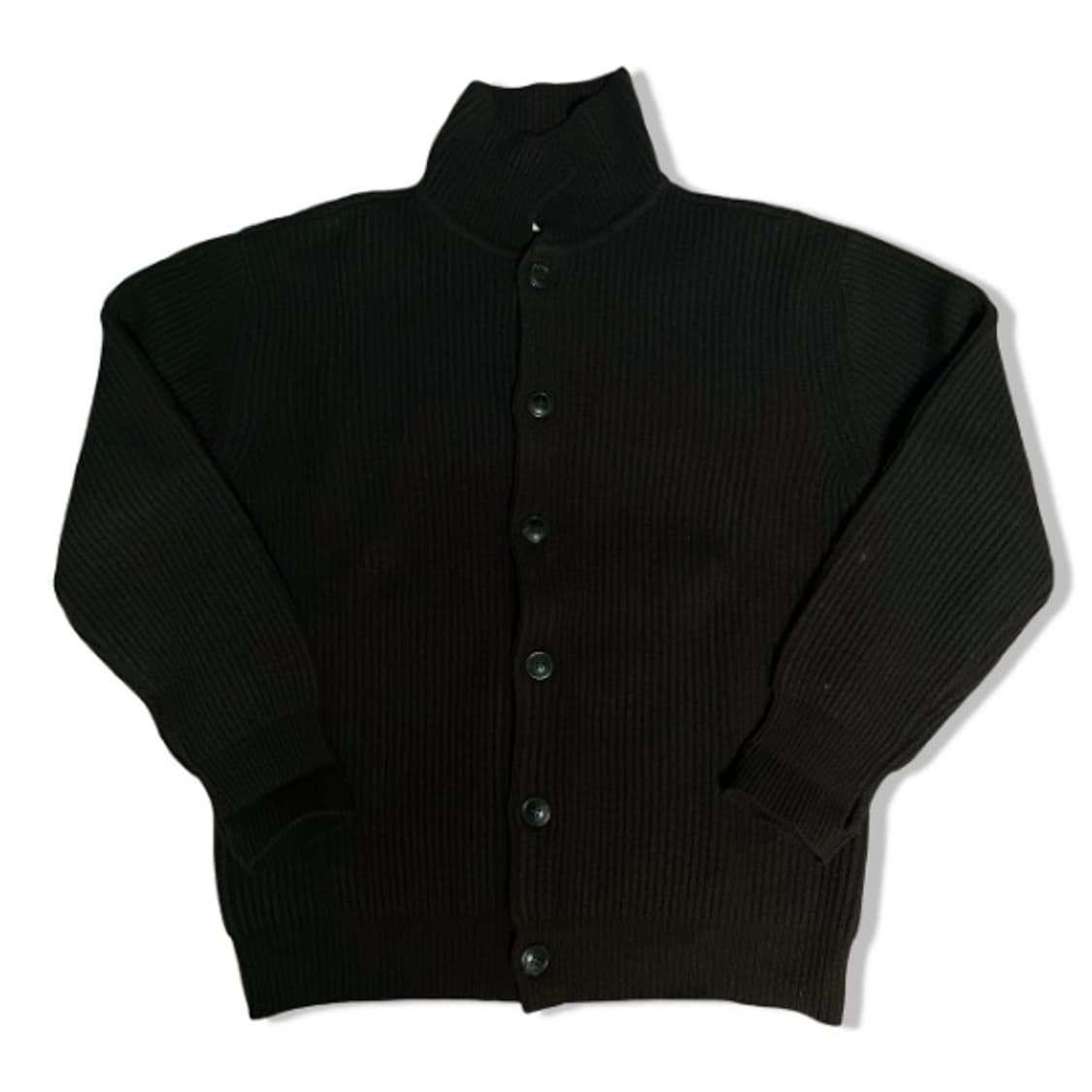 라이풀 미니멀 가먼츠 니트 카라 단추 가디건 다크 브라운 M 100 상품이미지2