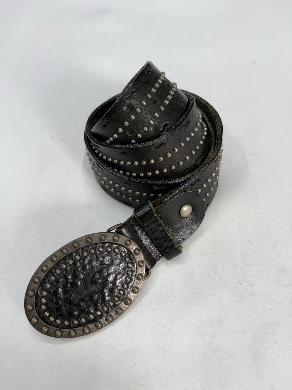 빈티지 웨스턴 아베크롬비 에스닉 스터드 레더 벨트 상품이미지1