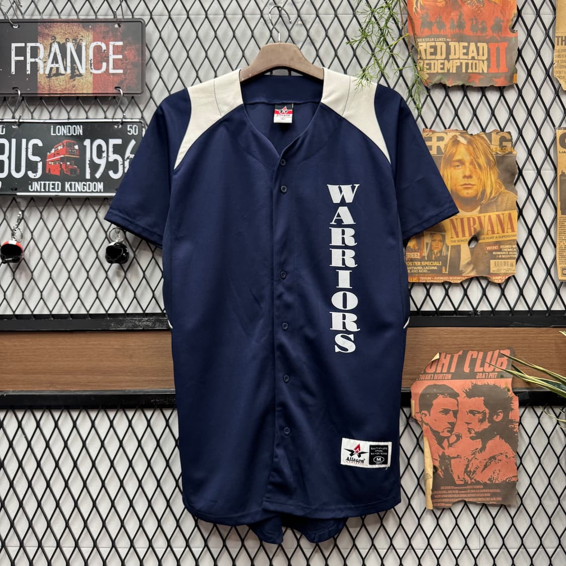 USA VINTAGE 베이스볼 저지 네이비 화이트 상품이미지3