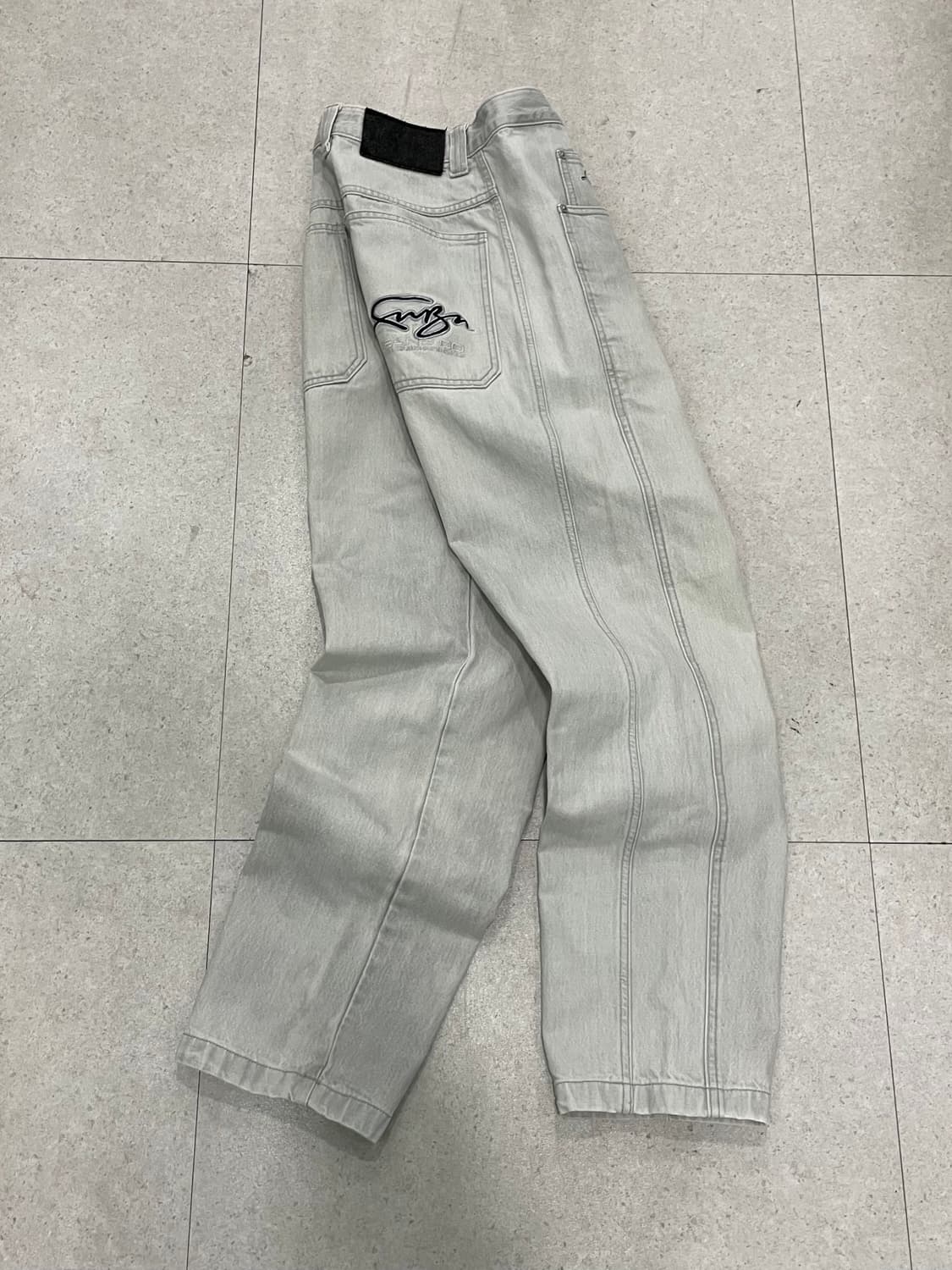 90‘s Fubu 후부 사이드 자수로고 배기 와이드 데님팬츠 상품이미지4