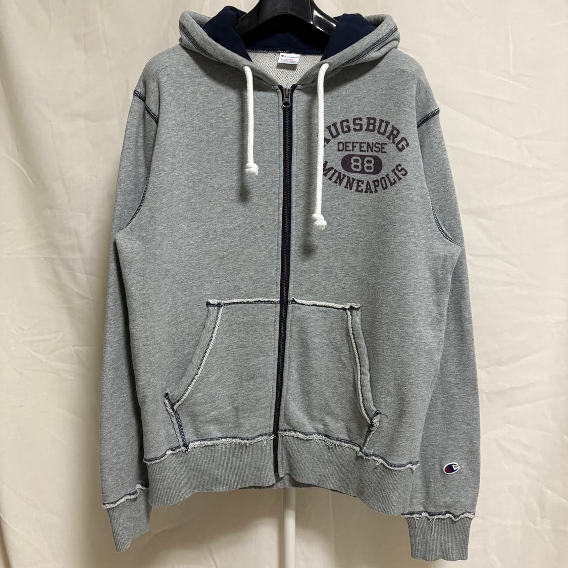 챔피온 빈티지프린트 미니애폴리스 컷오프 후드집업 / 그레이, L 상품이미지1