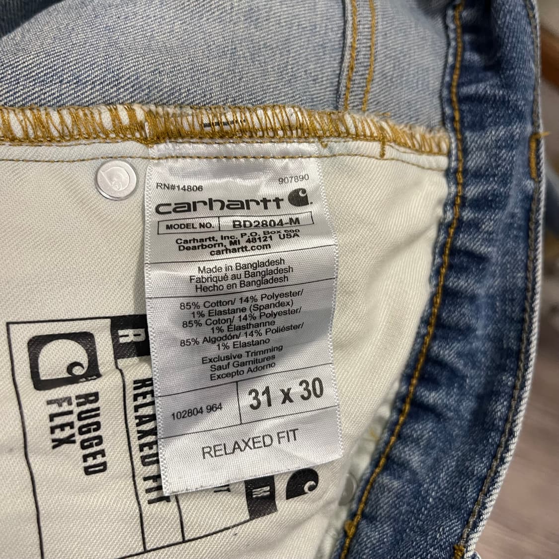 Carhartt denim relaxed fit 31x30 상품이미지6