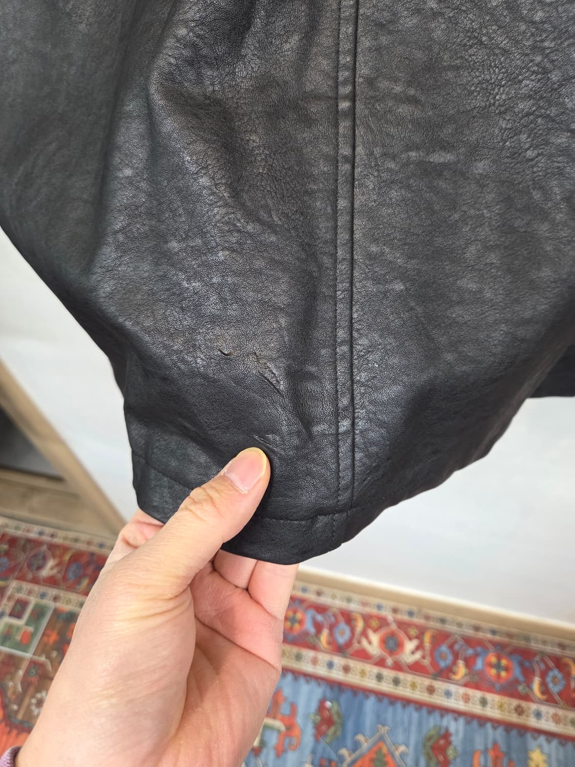 빈티지 roa 미니멀 비건 레더 자켓 L 상품이미지10