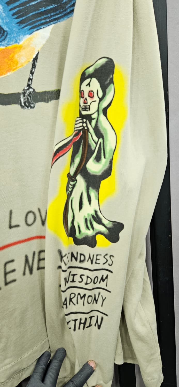 (희귀매물)이지 X 웨스 랭 버드 스켈레톤 롱 슬리브 XL 상품이미지5