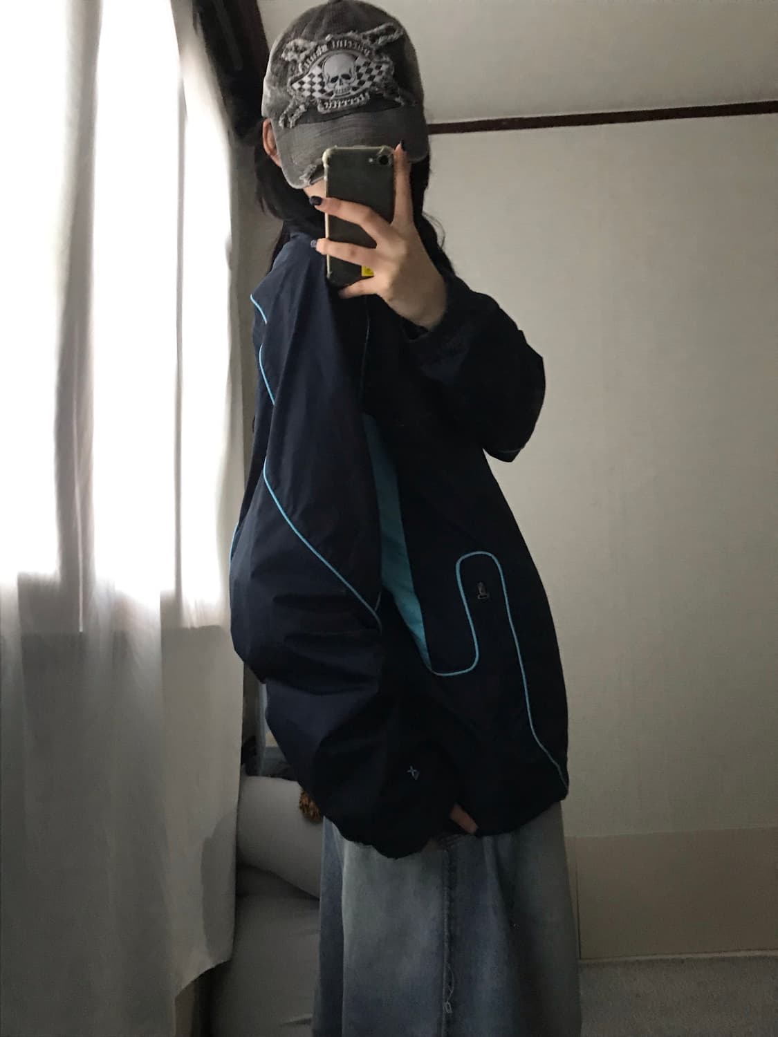 나이키 네이비 연하늘 바람막이 상품이미지4