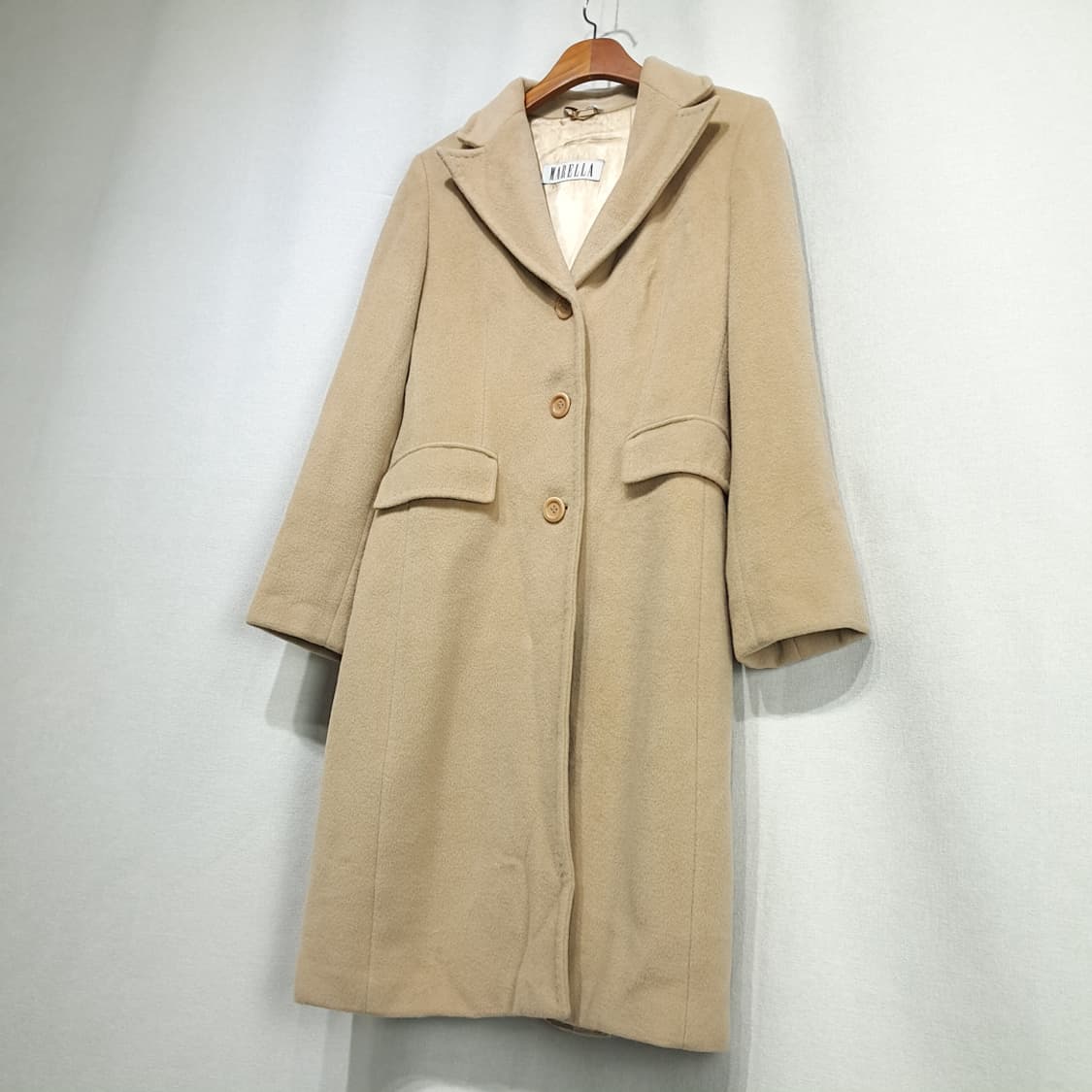 CL283 L 마렐라 90s 이태리판 울캐시미어 싱글 카멜 코트 상품이미지10