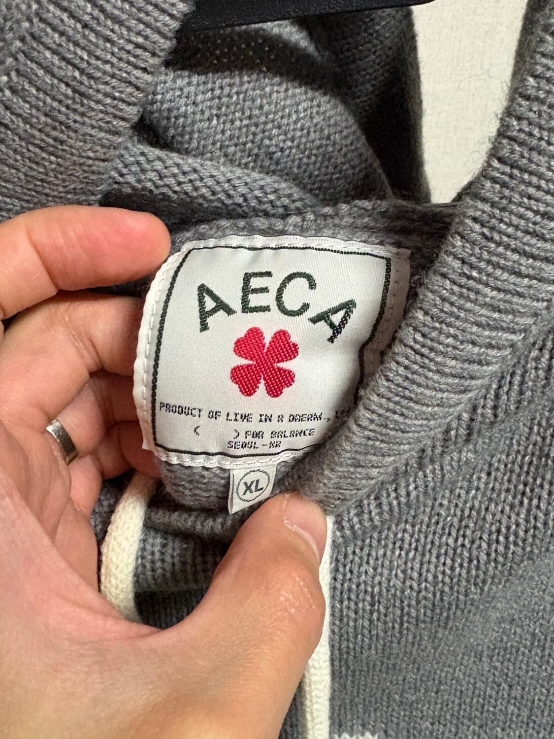 [XL] 에이카화이트 AECA 니트 후드티 상품이미지3