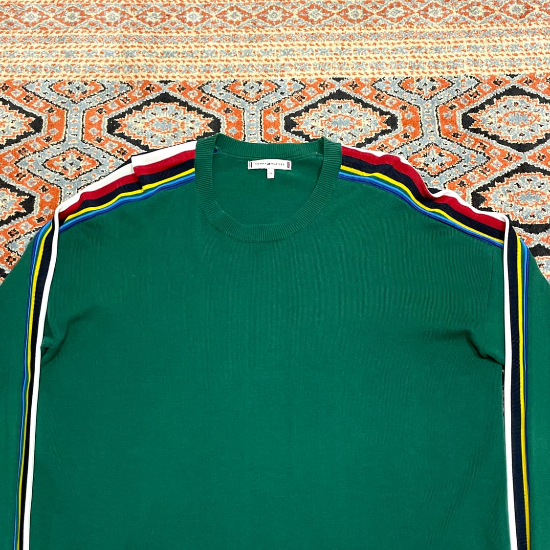 타미힐피거 딥그린 사이드 스트라이프 니트 여성M 상품이미지2