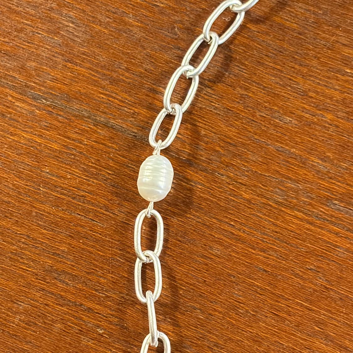 새상품 신주 실버코팅 진주체인 목걸이 상품이미지4