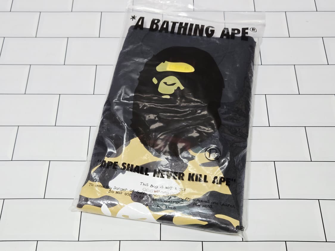 새제품 XL 베이프 1st 카모 바이 베이싱 에이프 티셔츠 블랙 상품이미지2