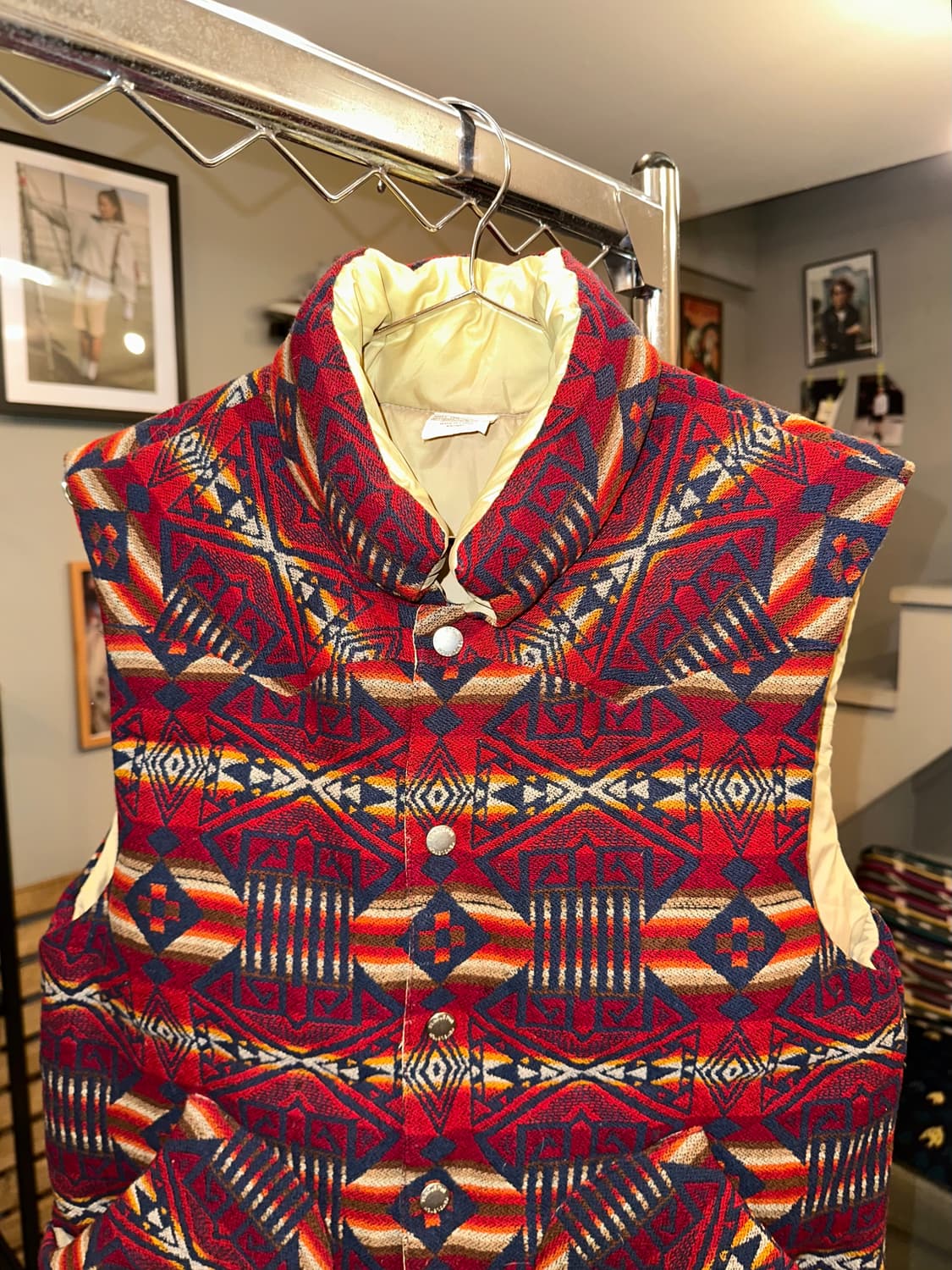 Pendleton aztec shell/wool padded Vest 상품이미지5