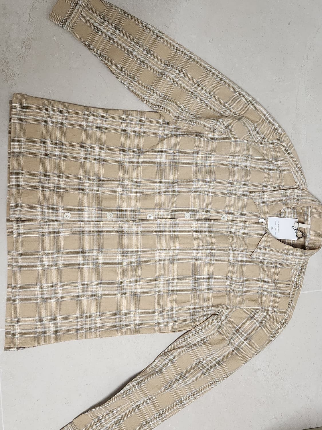 썬플라워 카키 체크셔츠 상품이미지1