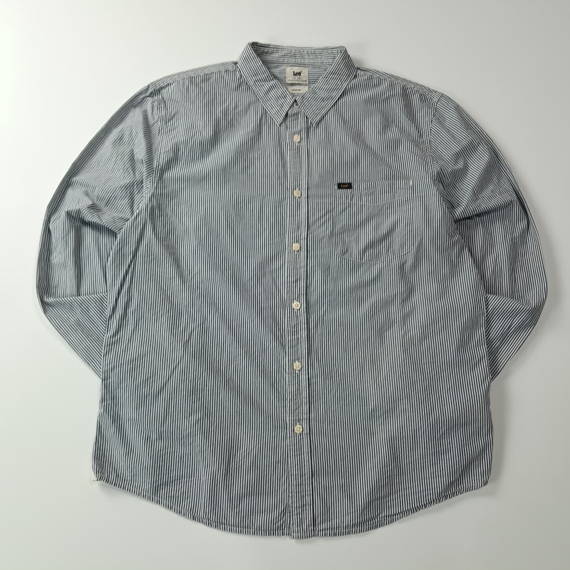 CK735 2XL 리 LEESURE 라인 블루 스트라이프 셔츠 남방 상품이미지1