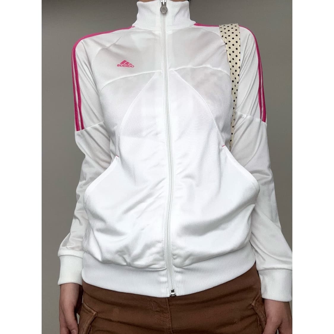 빈티지 아디다스 화이트 핑크 트랙탑 져지 상품이미지1