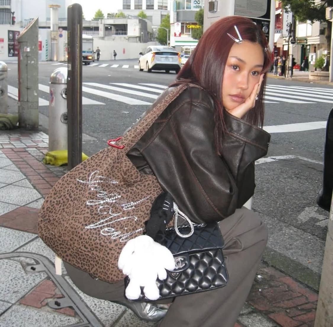 tanger 탠저 레오파드 다이아 숄더백 갸루 가방 상품이미지4