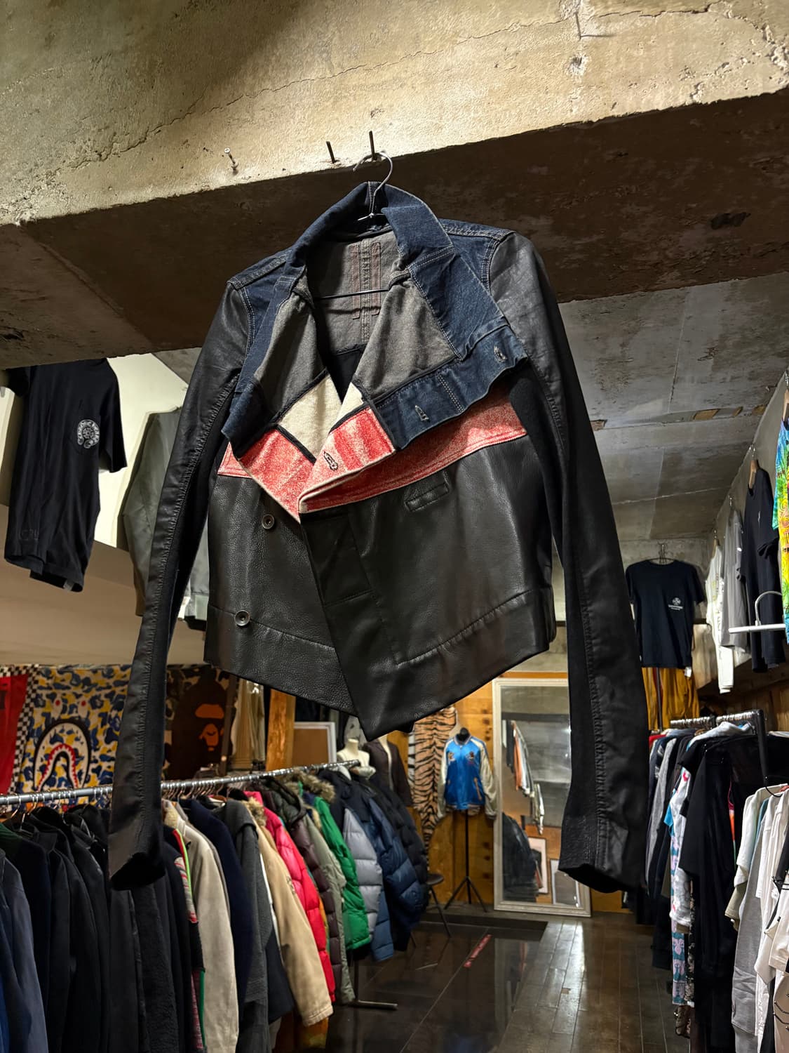 Rick Owens 릭오웬스 아카이브 레더 & 데님 사선 자켓 상품이미지3