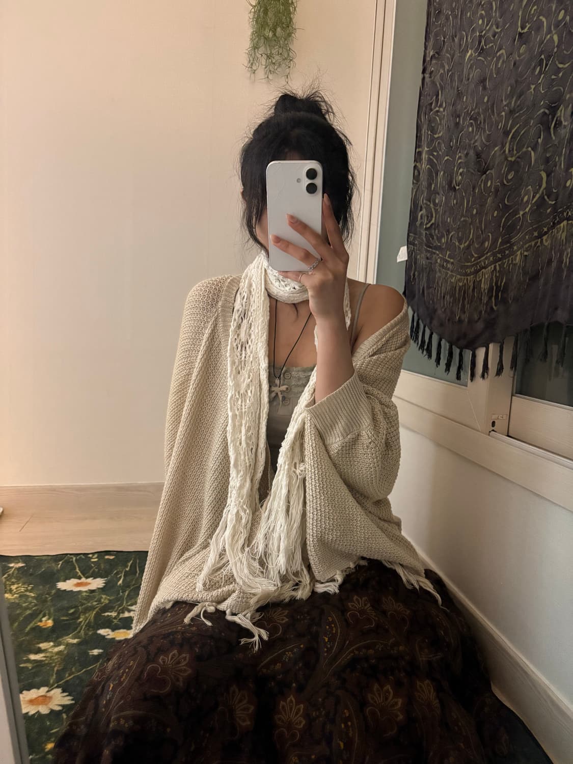 여리핏 우드버튼 아이보리 숄가디건 상품이미지1