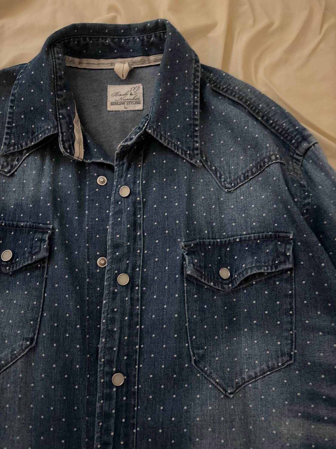 dot denim shirts 상품이미지2