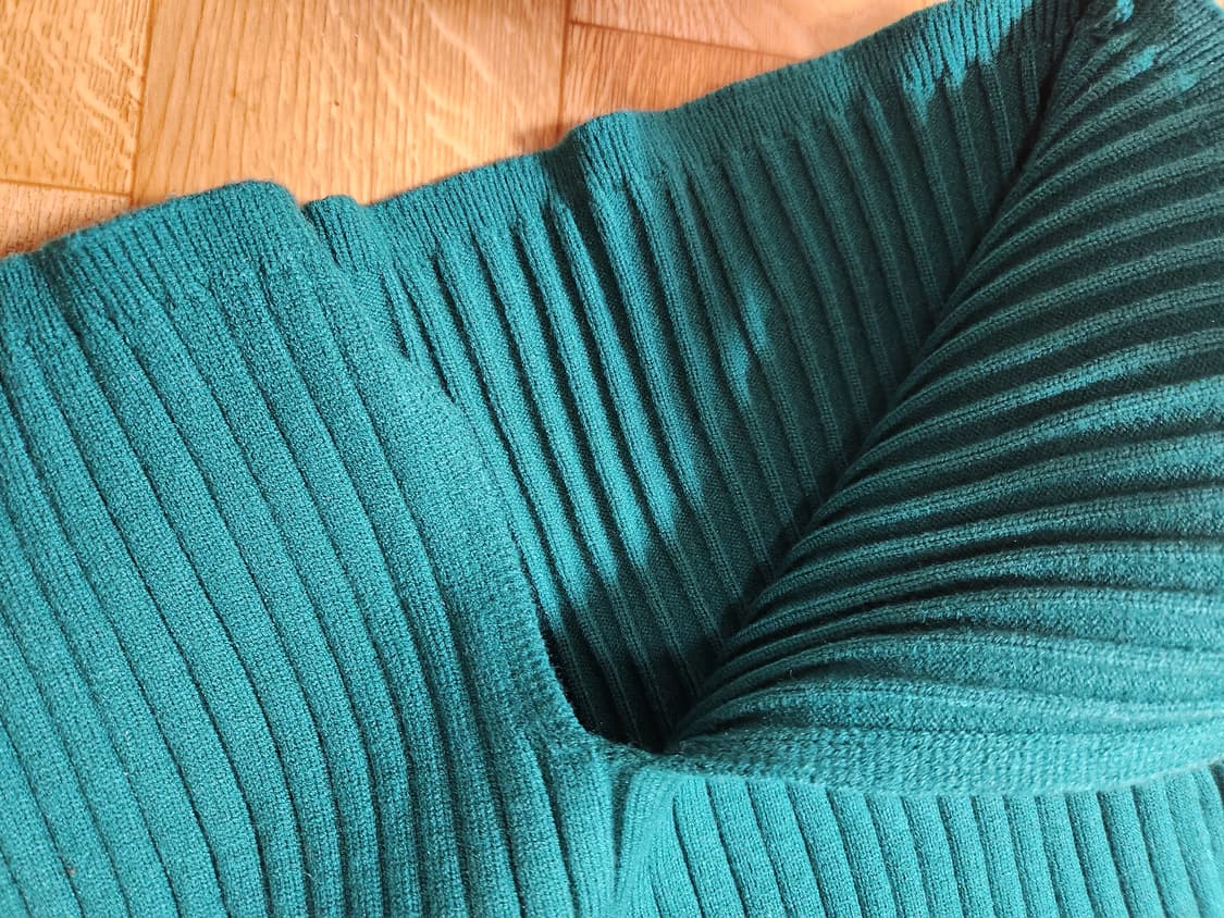 골지 니트 스커트 초록색 상품이미지4