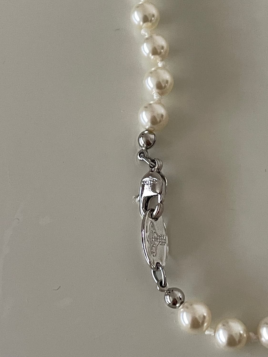 [풀박스] 비비안웨스트우드 미니 펄 바스 릴리프 네클리스 실버 상품이미지6