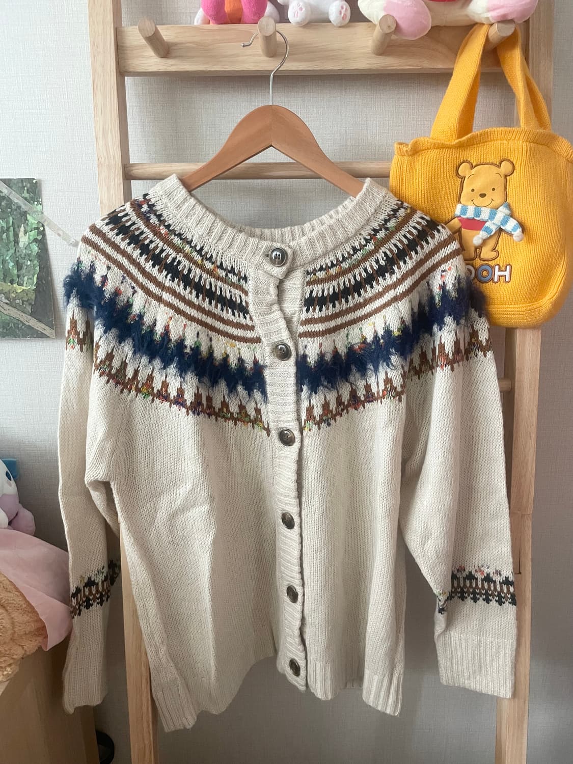 모리걸 빈티지 노르딕 가디건 💛💙 상품이미지2