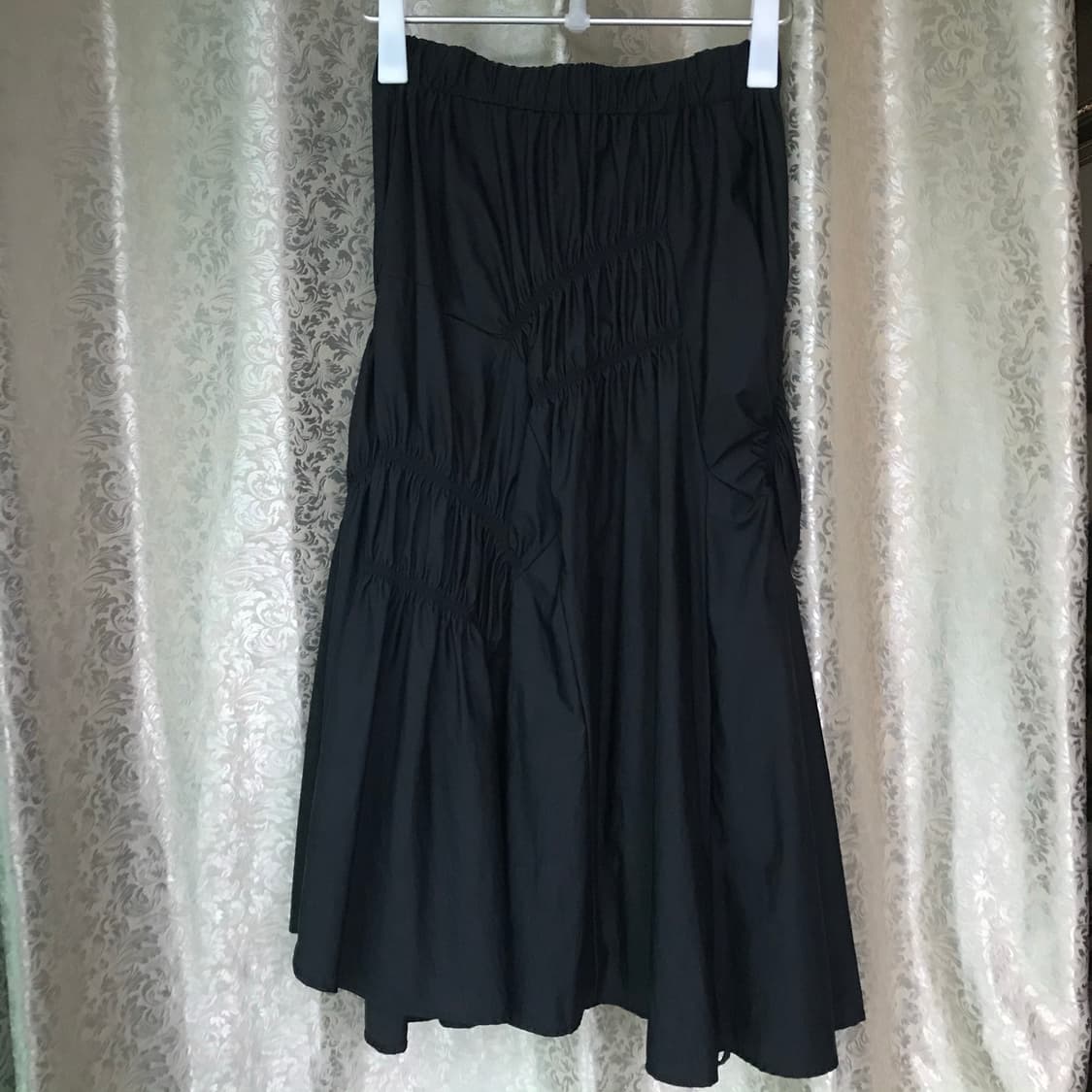 Black shirring long skirt 상품이미지6