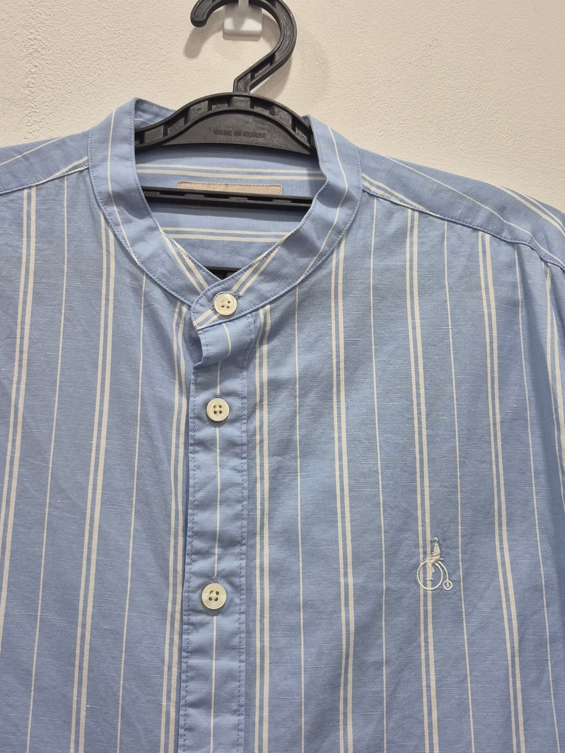 빈폴 스트라이프 헨리넥 셔츠 남성 100 블루 상품이미지10