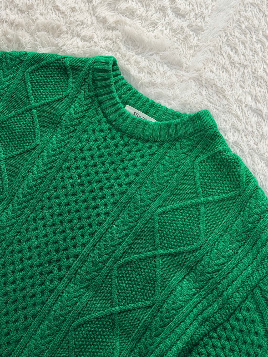 스튜디오 톰보이 그린 꽈배기 니트 F 상품이미지1